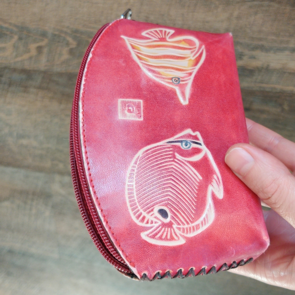 Leather makeup bag